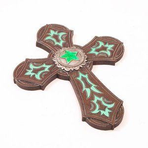 Leather Look with Turquose Accents and Star Cross